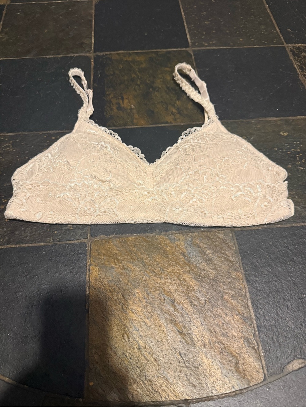 Maurices Lace Triangle Bralette in Light Beige